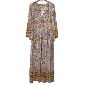 BAND OF  GYPSIES FLORAL PRINT ‎ MAXI DRESS SIZE M NWT